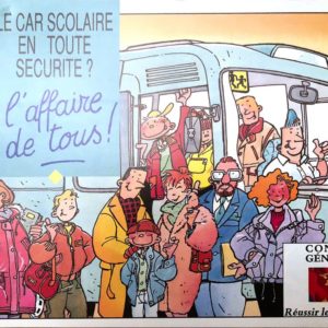 Brochure “ Le car scolaire en toute sécurité ? L’affaire de tous !”  diffusé par la Région, ou par le Département en relation avec la Région
