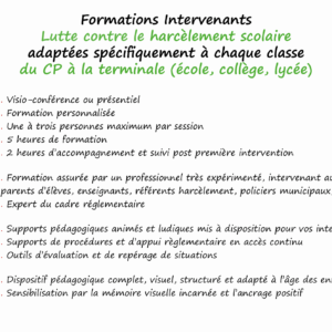 Formation Harcèlement scolaire