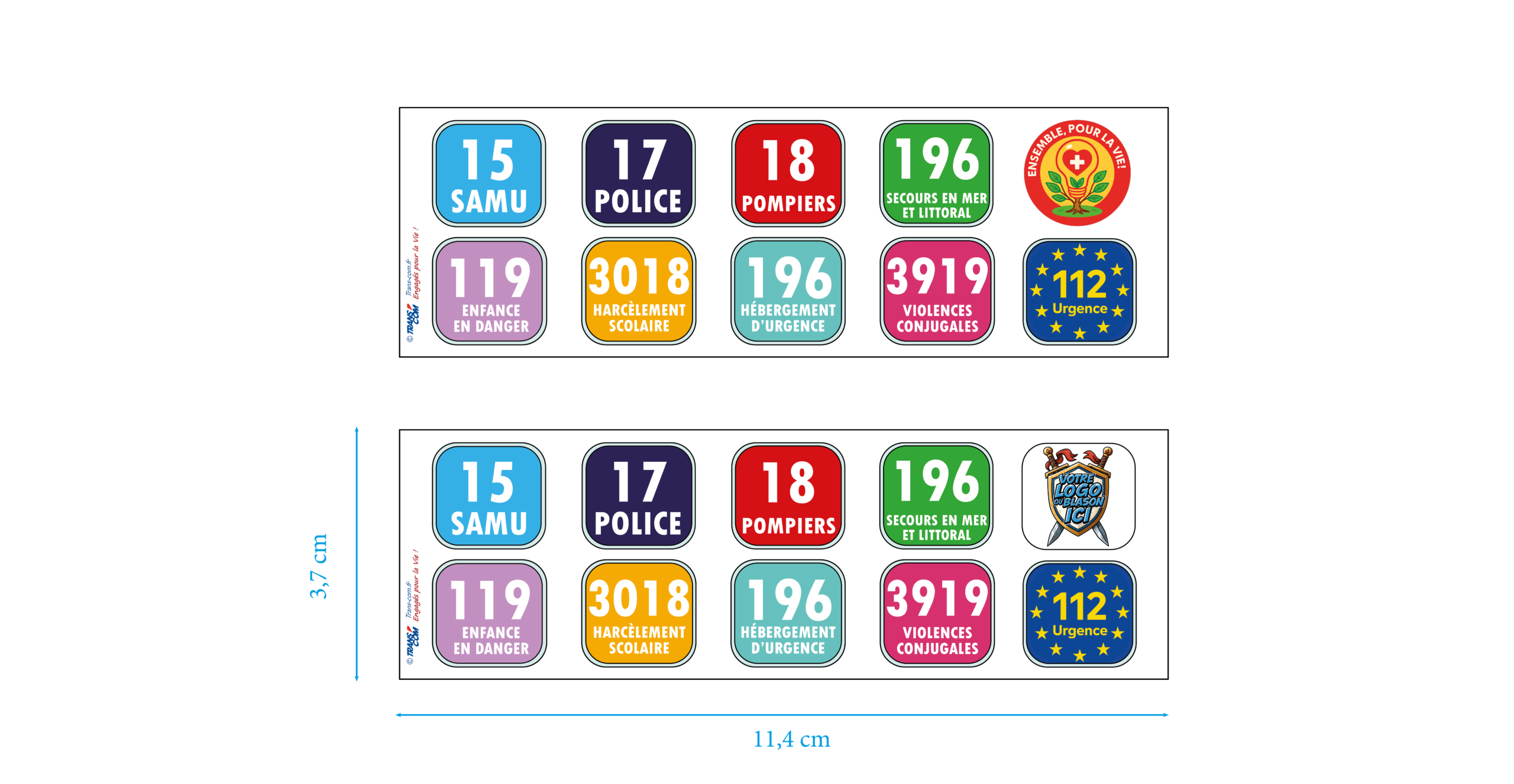 1 Les numéros qui sauvent 11,4 x 3,7 cm